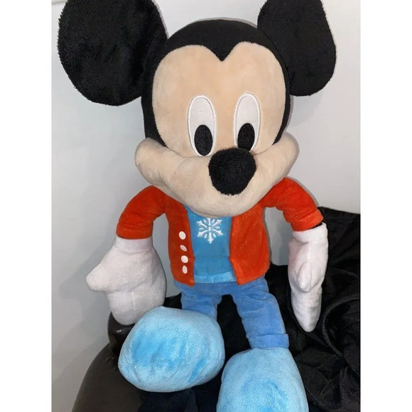 2017 Disney Mickey Mouse Plush 19" Large Snowflake Christmas Holiday Pre Owned - Picture 8 of 11